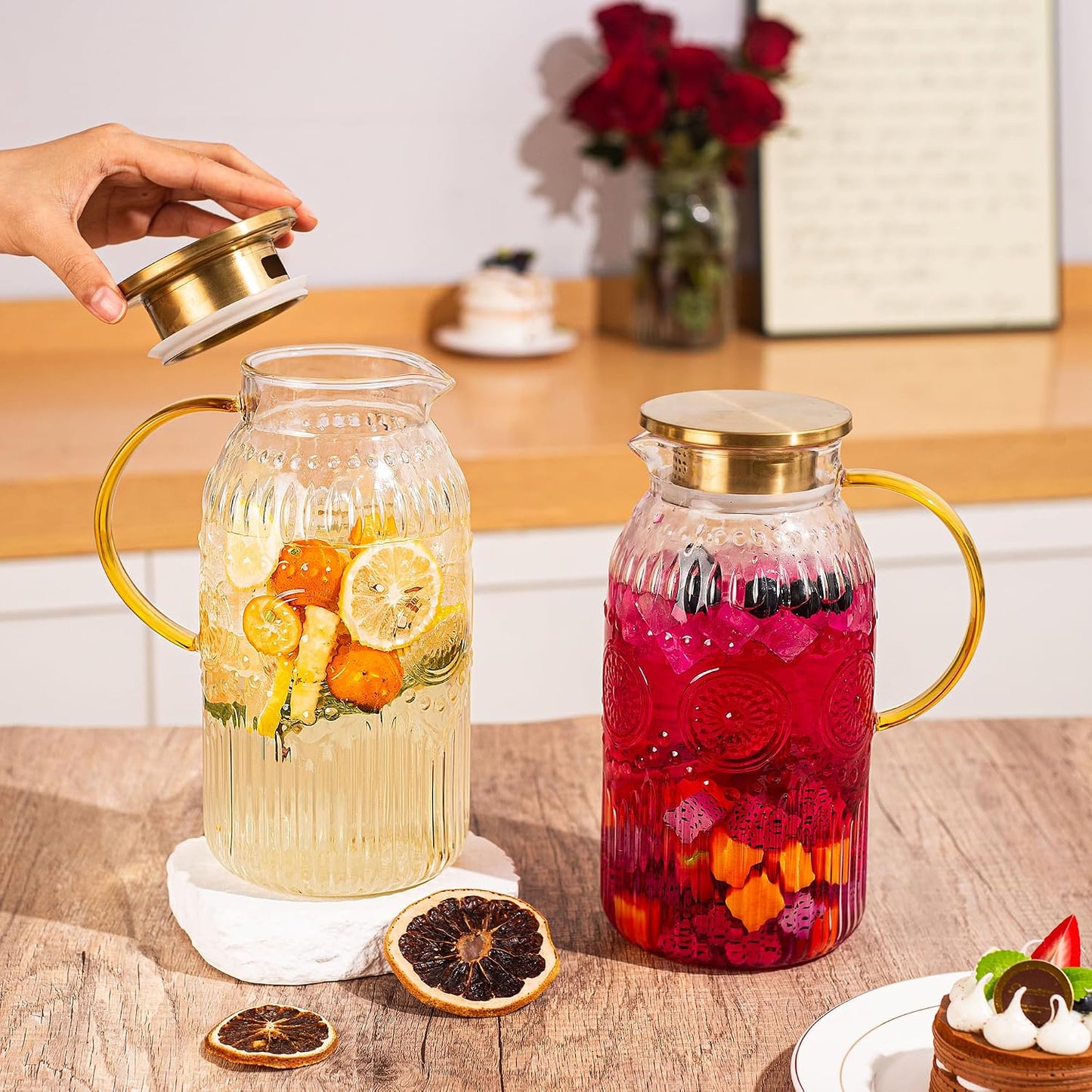 Maizia 68 oz Heritage Glass Pitcher