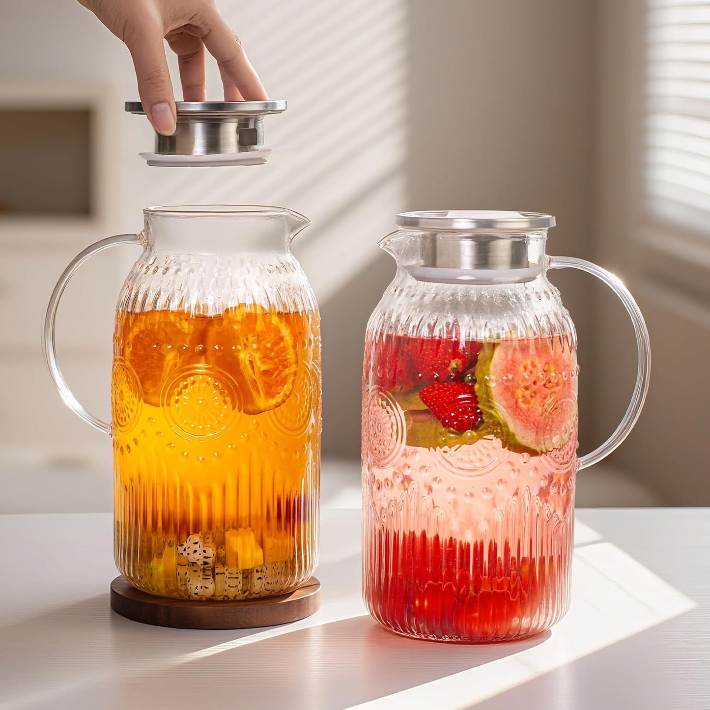 Maizia 68 oz Heritage Glass Pitcher
