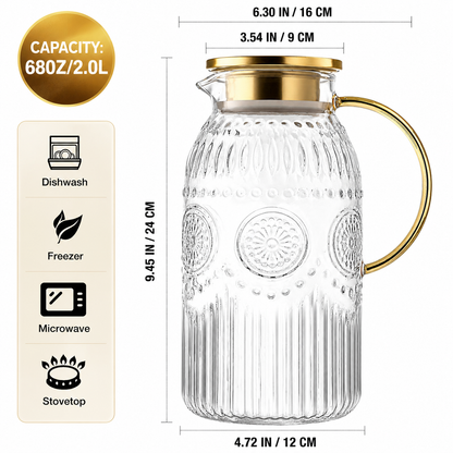 Maizia 68 oz Heritage Glass Pitcher