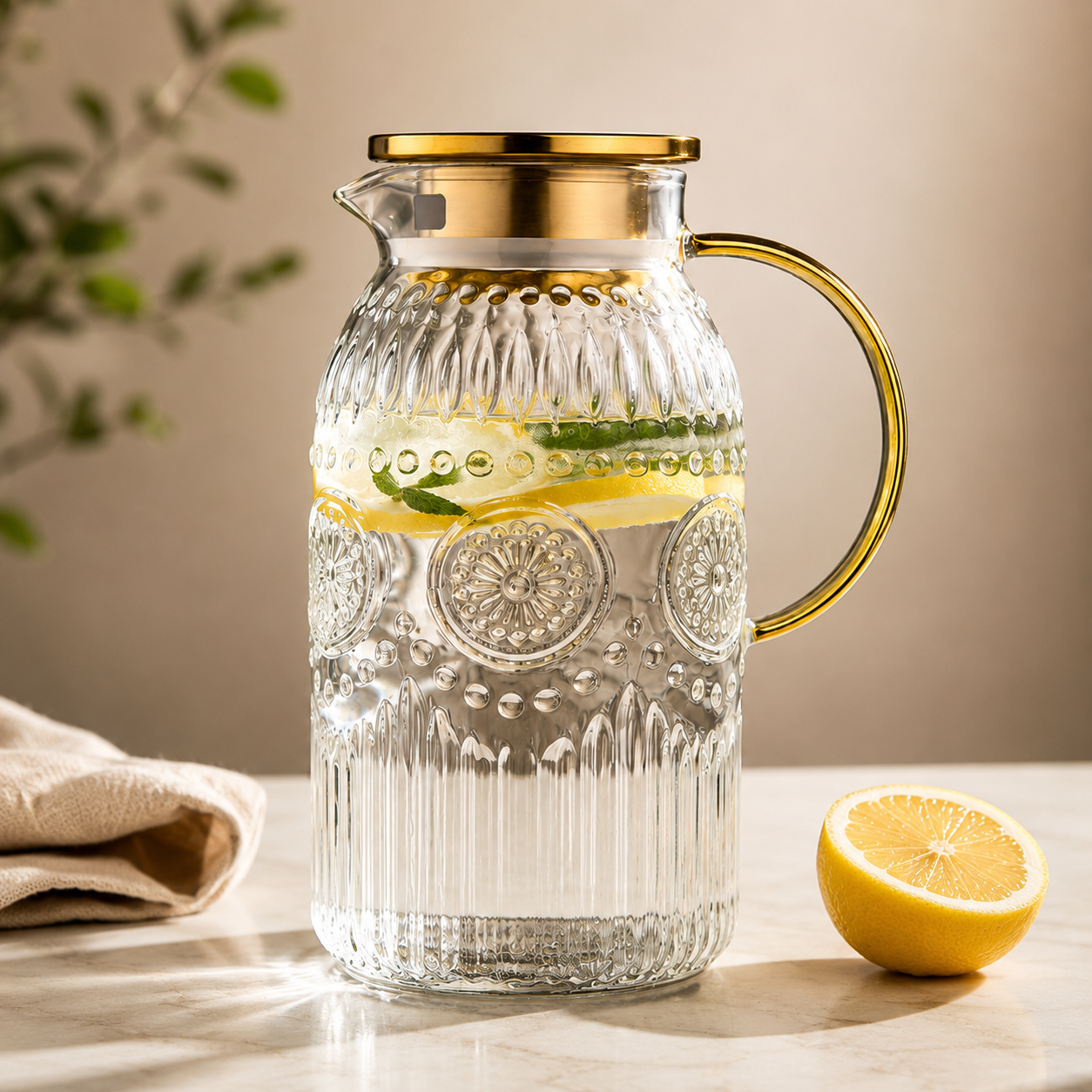 Maizia 68 oz Heritage Glass Pitcher